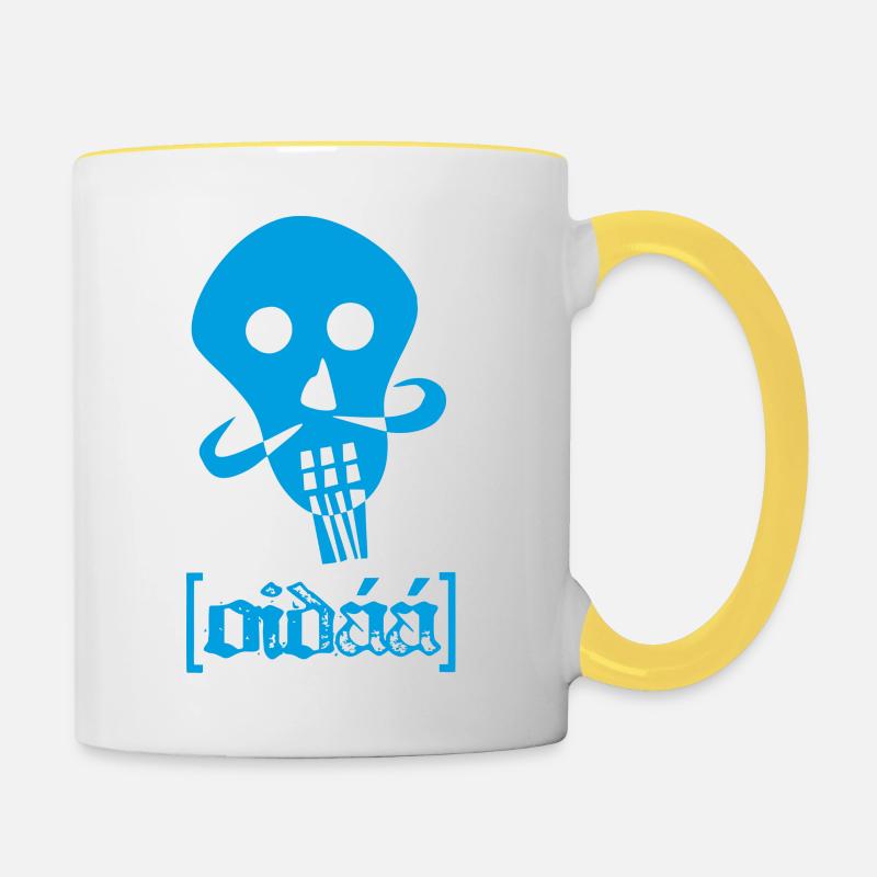 Oidaa - Lautschrift - Tasse zweifarbig - Weiß/Gelb