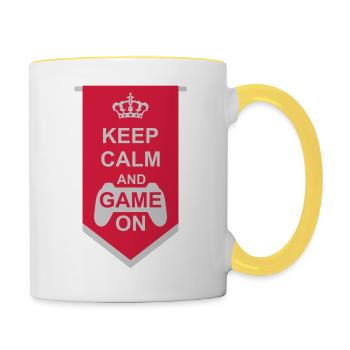 Jeu Banner Keep Calm - Mug contrasté - blanc/jaune - Droite