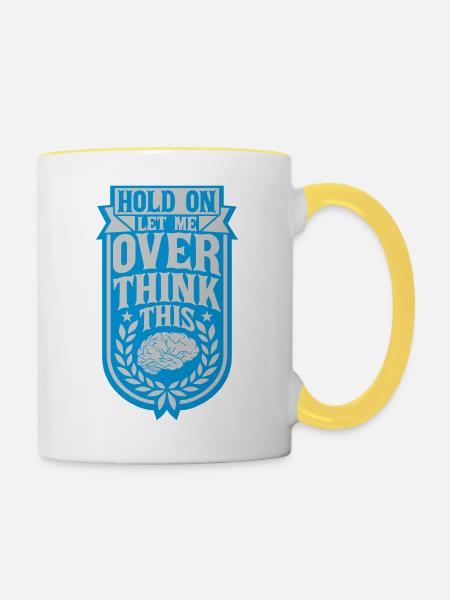 Let me overthink this - Tasse zweifarbig - Weiß/Gelb