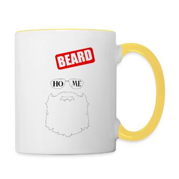 Go beard or go home fun saying - Contrasting Mug - white/yellow - Right