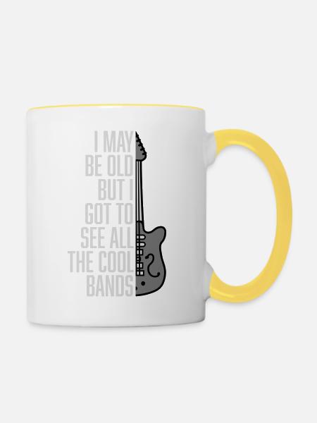 I may be old - Tasse zweifarbig - Weiß/Gelb