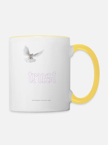 faith trust loyal - Tasse zweifarbig - Weiß/Gelb