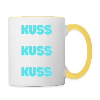 kuss - Tasse zweifarbig - Weiß/Gelb - Rechts