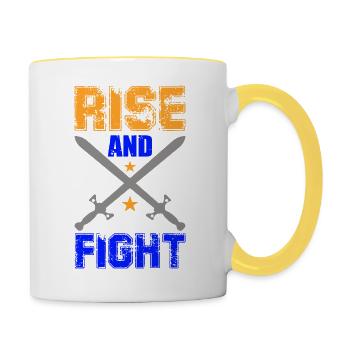 Rise and Fight Sword Star Battle Rise - Contrasting Mug - white/yellow - Right