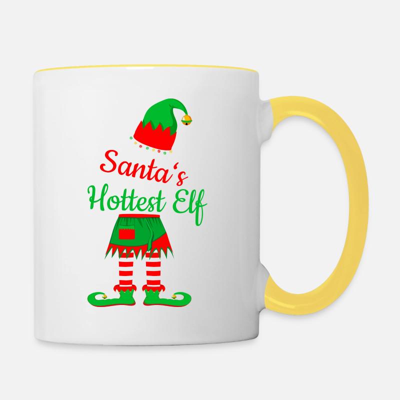 Hottest Elf2 - Contrasting Mug - white/yellow