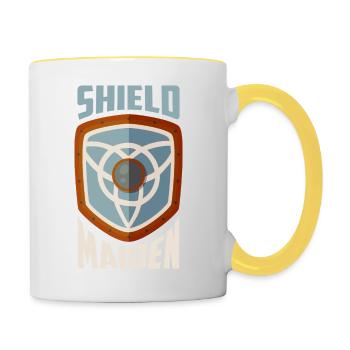 Shield Maiden Vikings Norse - Contrasting Mug - white/yellow - Right