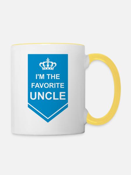 im the favorite uncle - Tasse zweifarbig - Weiß/Gelb