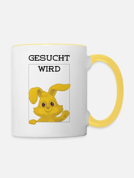 Gesucht wird - Tasse zweifarbig - Weiß/Gelb