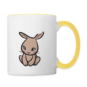 No, I don't have to! - Rabbit - Saying - Contrasting Mug - white/yellow - Right