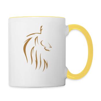 King Lion, Lion, King - Contrasting Mug - white/yellow - Right