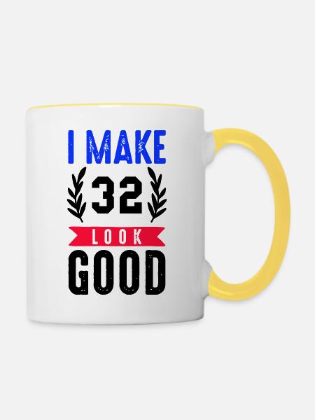 look good 32 - Tasse zweifarbig - Weiß/Gelb