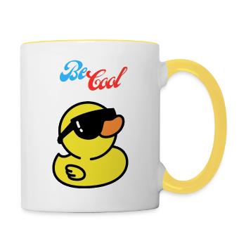 Be Cool - Tasse zweifarbig - Weiß/Gelb - Rechts