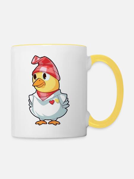 Bibi das Küken - Tasse zweifarbig - Weiß/Gelb