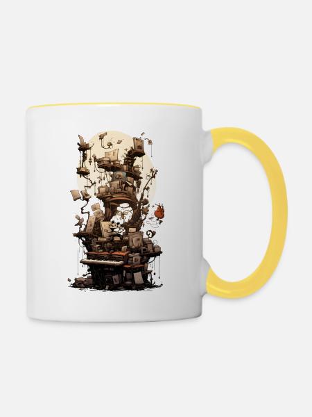Fantasieorgel - Tasse zweifarbig - Weiß/Gelb