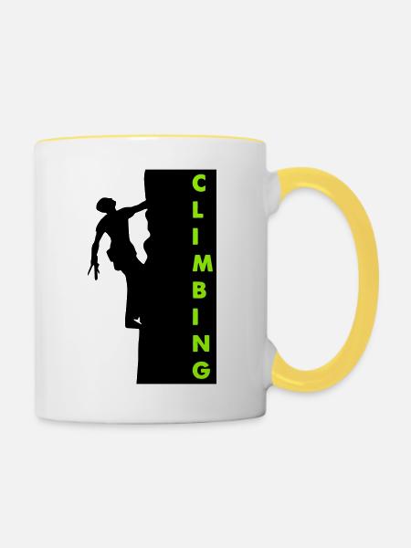 climbing - Tasse zweifarbig - Weiß/Gelb