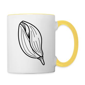 Coquelicot 33 fleur de pavot 2 - Mug contrasté - blanc/jaune - Droite
