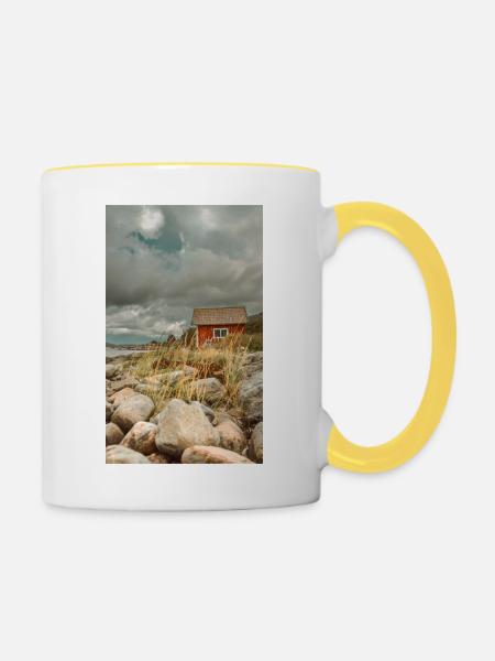 Kabine - Tasse zweifarbig - Weiß/Gelb