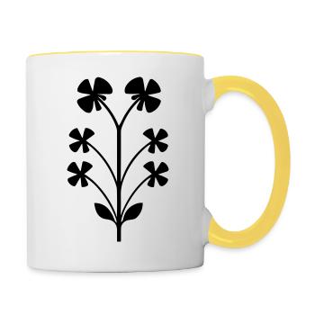 Flower with stem - Contrasting Mug - white/yellow - Right