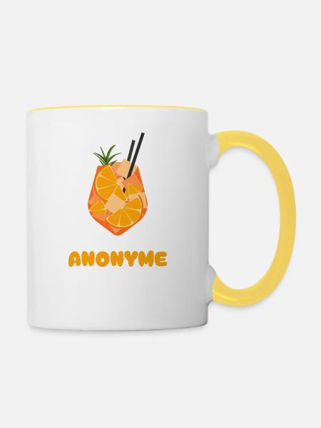 Anonyme Aperoliker - Tasse zweifarbig - Weiß/Gelb