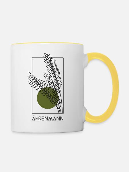 Ährenmann - Tasse zweifarbig - Weiß/Gelb