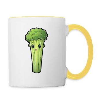 Celery or Celery Kawaii - Contrasting Mug - white/yellow - Right