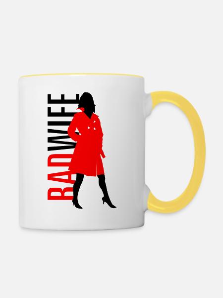 Bad Wife - Tasse zweifarbig - Weiß/Gelb