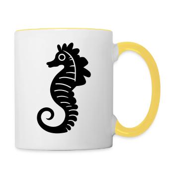 Sea horse - Contrasting Mug - white/yellow - Right