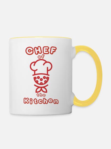 Pickleball-Küche - Tasse zweifarbig - Weiß/Gelb
