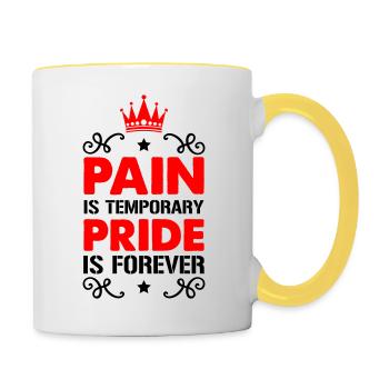 Fierté de la douleur - Mug contrasté - blanc/jaune - Droite