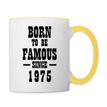 Born to be famous since 1975 - Contrasting Mug - white/yellow - Right