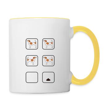 Formation Jack Russell Terrier - Mug contrasté - blanc/jaune - Droite