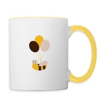 Ha Bee Birthday - Funny Bee Birthday - Contrasting Mug - white/yellow - Right