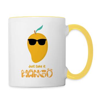 Just Take it Mango - Cool - Cadeau - Mug contrasté - blanc/jaune - Droite