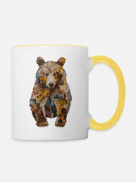 Tragen - Tasse zweifarbig - Weiß/Gelb