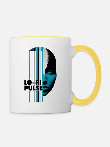 Lo Fi Puls - Tasse zweifarbig - Weiß/Gelb