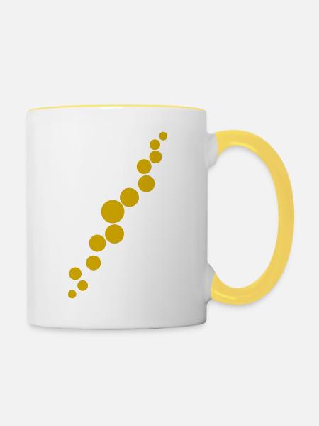 Goldenes Diagonal - Tasse zweifarbig - Weiß/Gelb