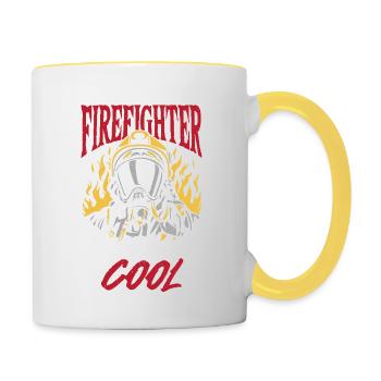 Firefighter I may be old, but I was - Contrasting Mug - white/yellow - Right
