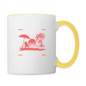 Équipe de fête de Barcelone - Mug contrasté - blanc/jaune - Droite