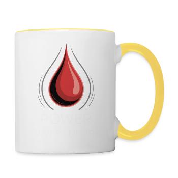 BLOOD, POWER IN EVERY DROP - Contrasting Mug - white/yellow - Right