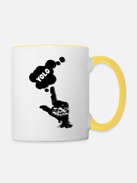 Explosive Smoke Bomb Illustration - Tasse zweifarbig - Weiß/Gelb