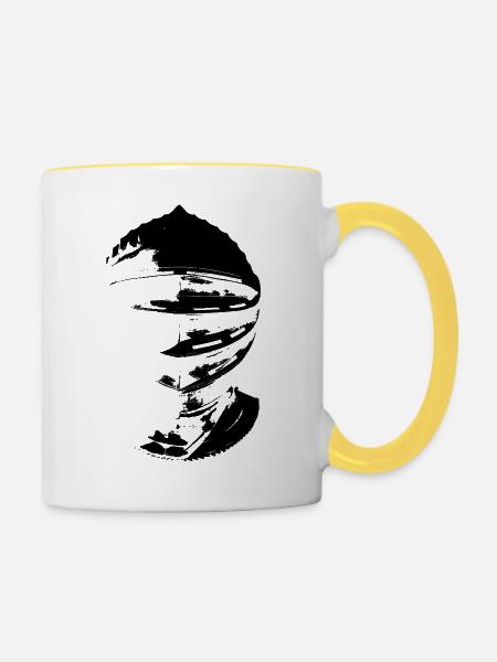 Ritterhelm - Tasse zweifarbig - Weiß/Gelb