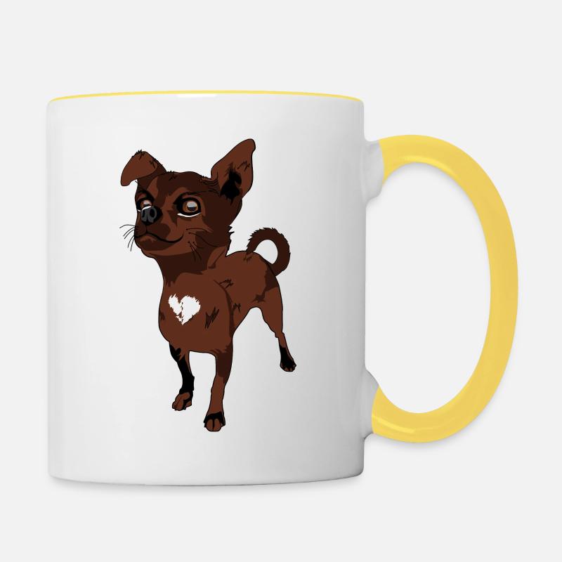 Chihuahua - Mug contrasté - blanc/jaune