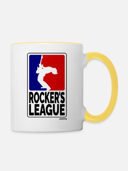 Rockers League, schwarz - Tasse zweifarbig - Weiß/Gelb
