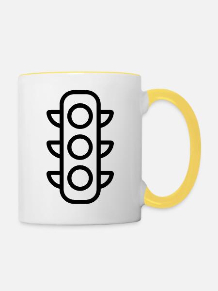 Ampel - Tasse zweifarbig - Weiß/Gelb