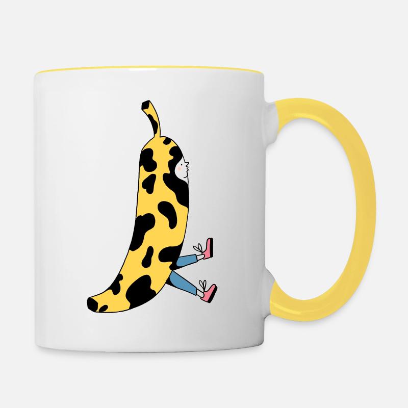 Banane douce - Mug contrasté - blanc/jaune