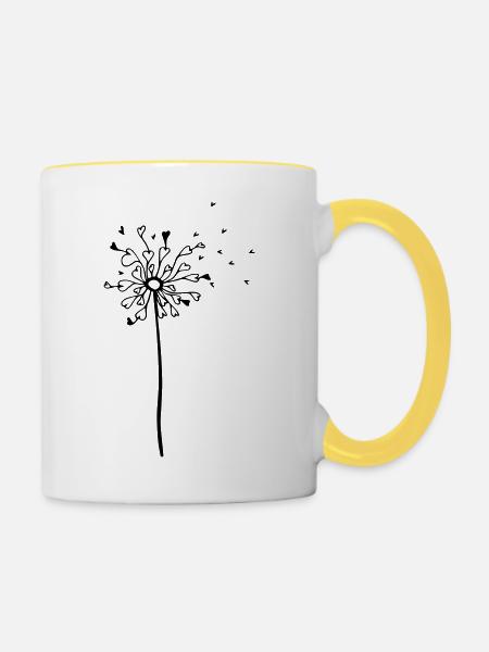 HERZig-lich - Das Original by heavenlygoods - Tasse zweifarbig - Weiß/Gelb