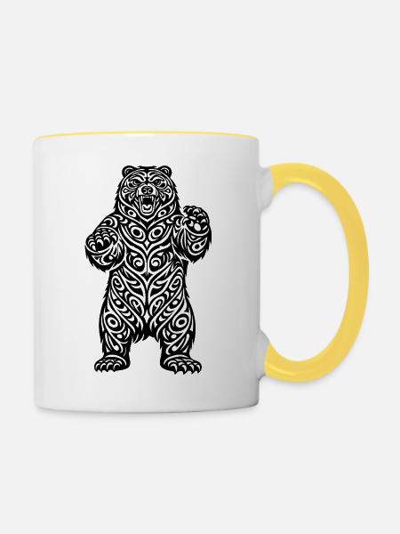 Big Bär - Tasse zweifarbig - Weiß/Gelb
