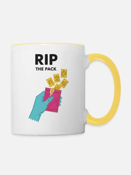 Rip The Pack Sammelkarten-Booster-Pack-Ripping - Tasse zweifarbig - Weiß/Gelb