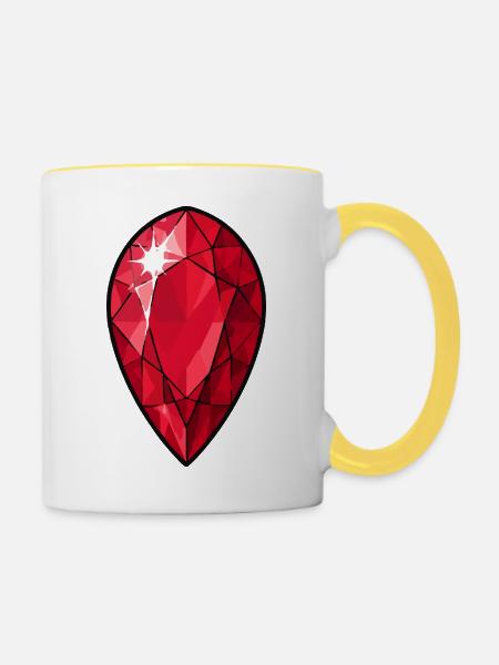 Rubin Edelstein - Tasse zweifarbig - Weiß/Gelb