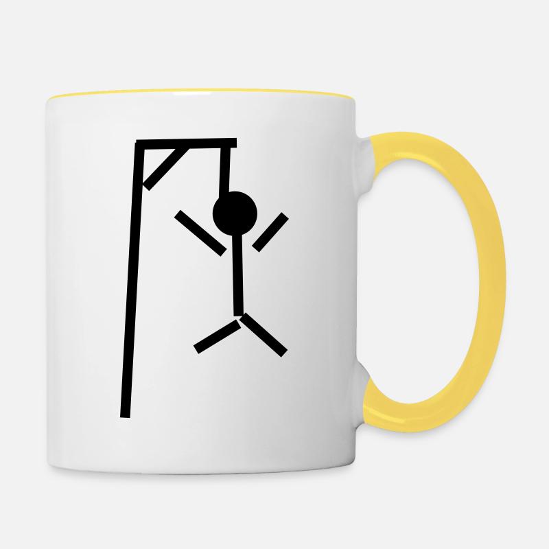 Pendu - Mug contrasté - blanc/jaune